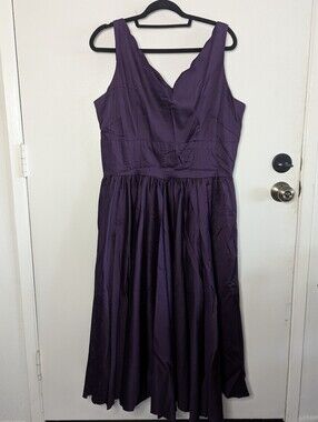 Queen Of Heartz Purple Swing Dress Scallop Sweetheart NWT 3XL No pockets